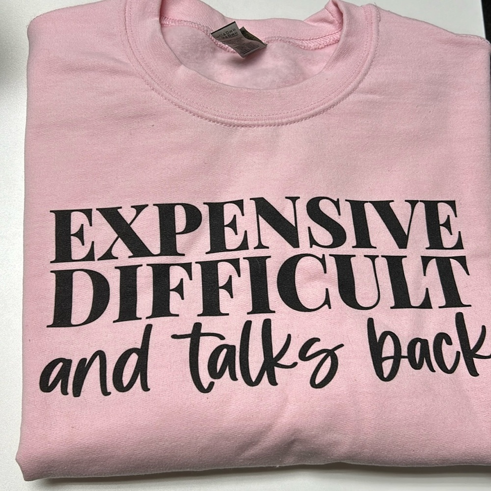 Expensive and difficult sweatshirt. Fun cozy Gildan sweatshirt